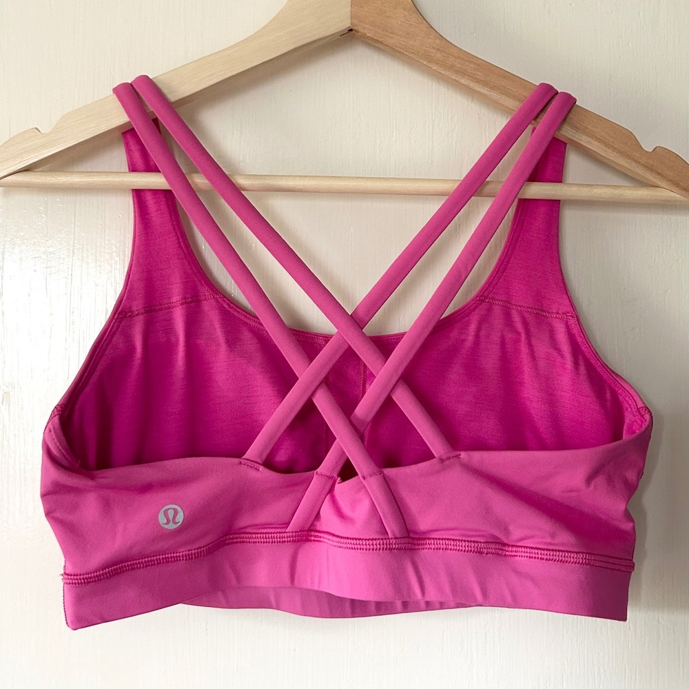 Lululemon Energy Bra *Medium Support, B–D Cups Ripened Raspberry 8 Gym Running - Picture 6 of 7